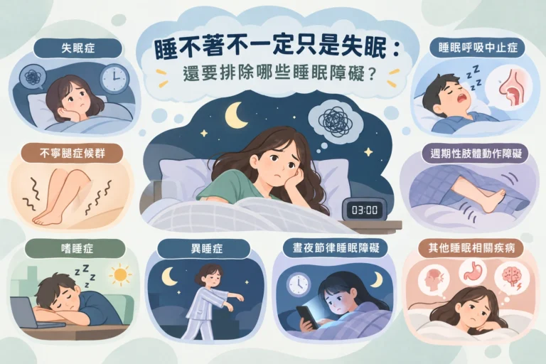 睡不著不一定只是失眠:還要排除哪些睡眠障礙